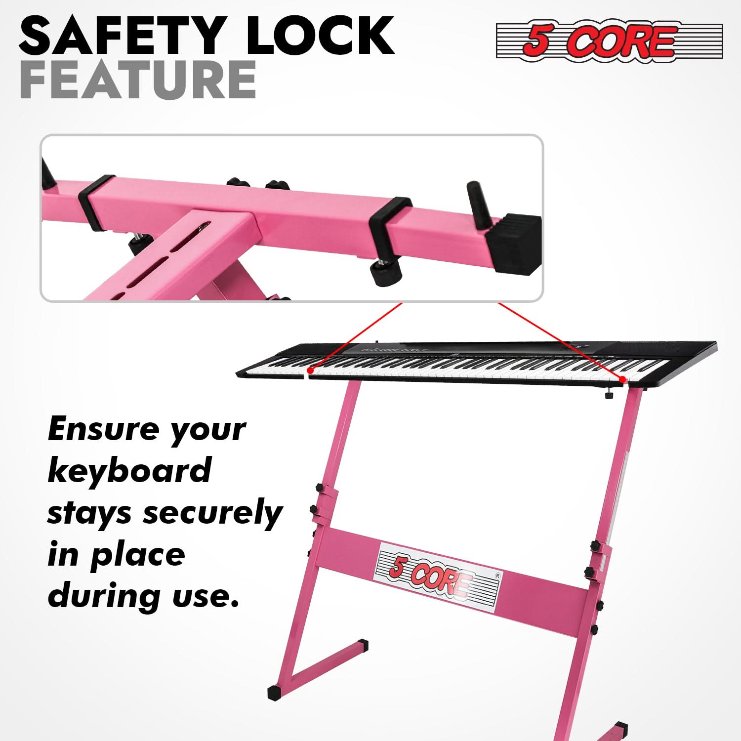 5 Core Keyboard Stand Z Style Height Adjustable Sturdy Piano Riser Lift Holder Stands