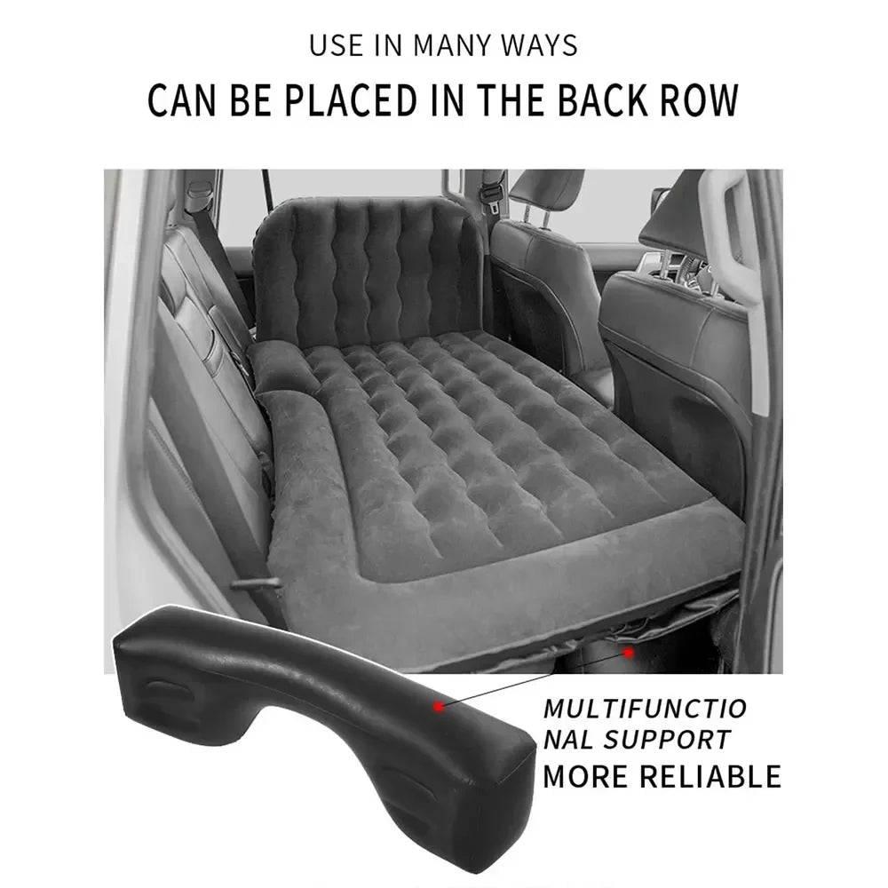 NNEOBA Portable Inflatable Car Air Mattress with Pillows Air Pump  Black